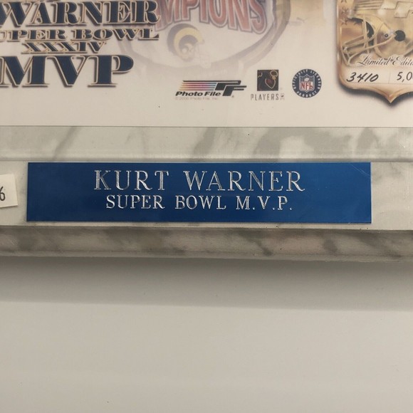 Kurt Warner #13 St Louis Rams Photo Plaque LE 3410 NFL Wall Hanging 10x13 *FLAW - Picture 3 of 12